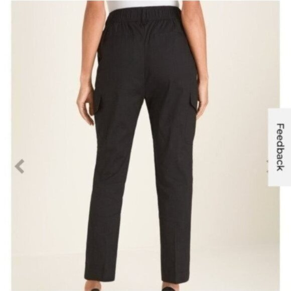 NWT Chico's Stretch Linen-Blend Tapered Utility Ankle Pants - Picture 3 of 4